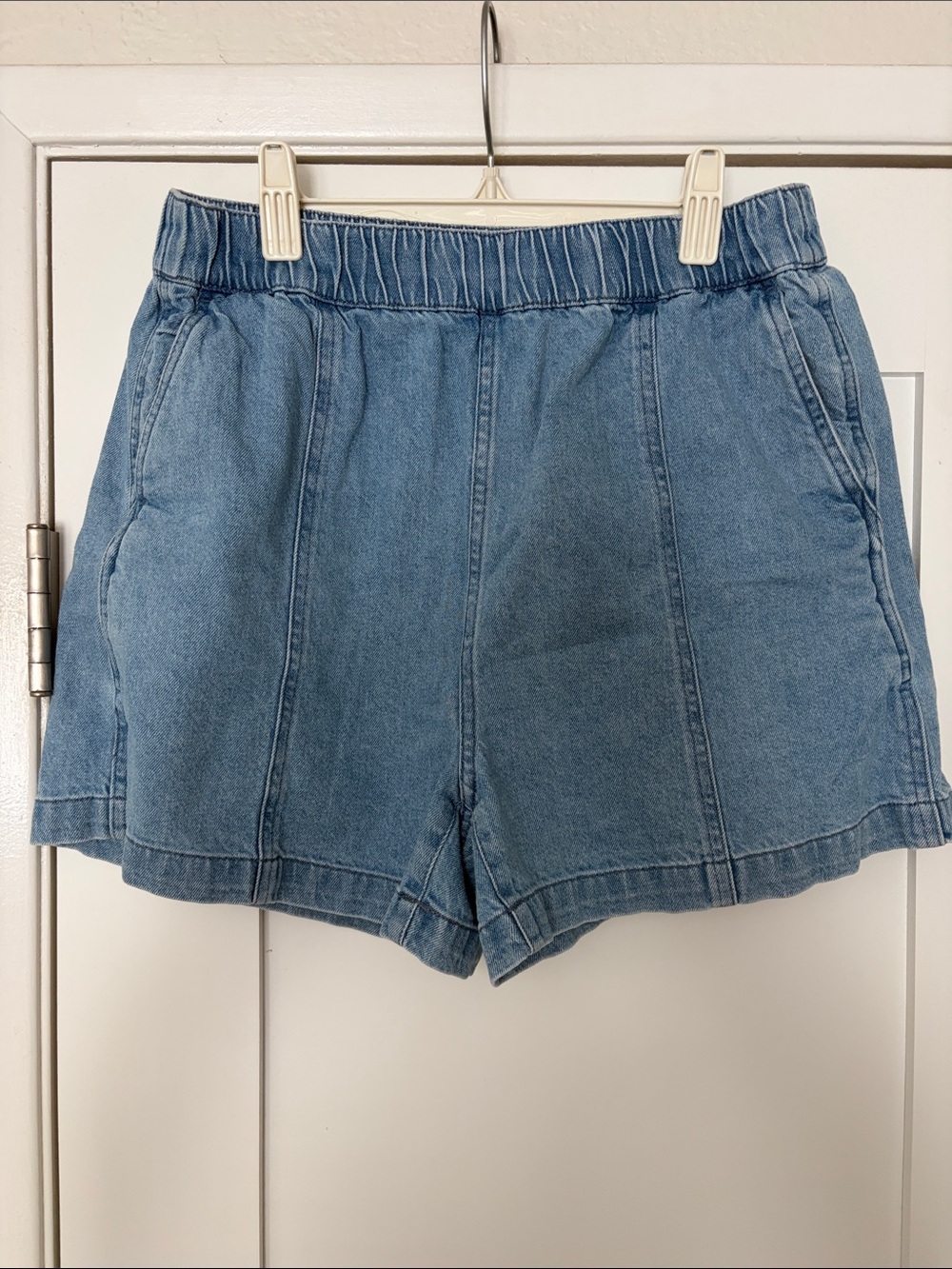 Madewell Light Blue Elastic Waist Denim Shorts